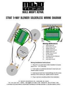 Mojotone Solderless Strat Blender 5-Way Diagram